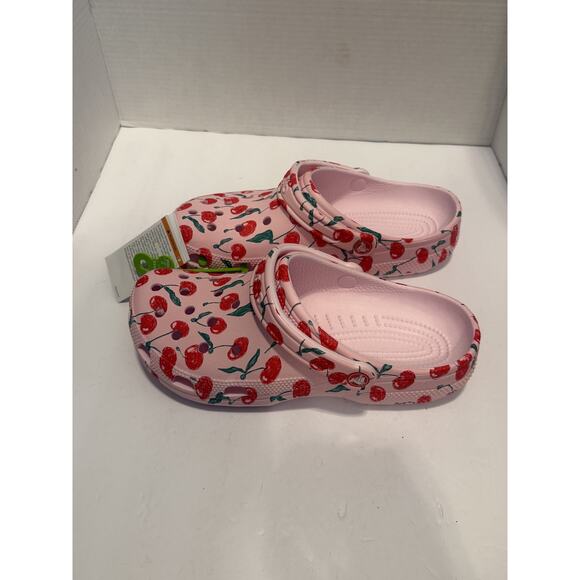 Crocs Classic Fresh Fruits Clog Shoes Womens Size 11 Pink Cherry Graphic Comfort - Picture 3 of 11